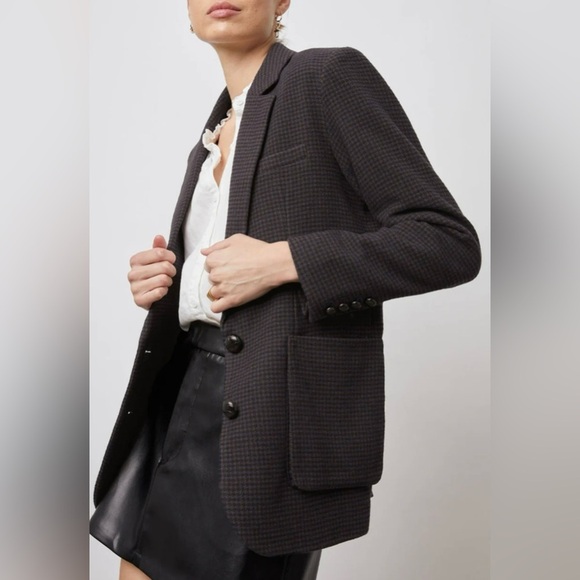 NWT Rails Windsor Blazer Midnight Brown Mini Check XL - Picture 9 of 10